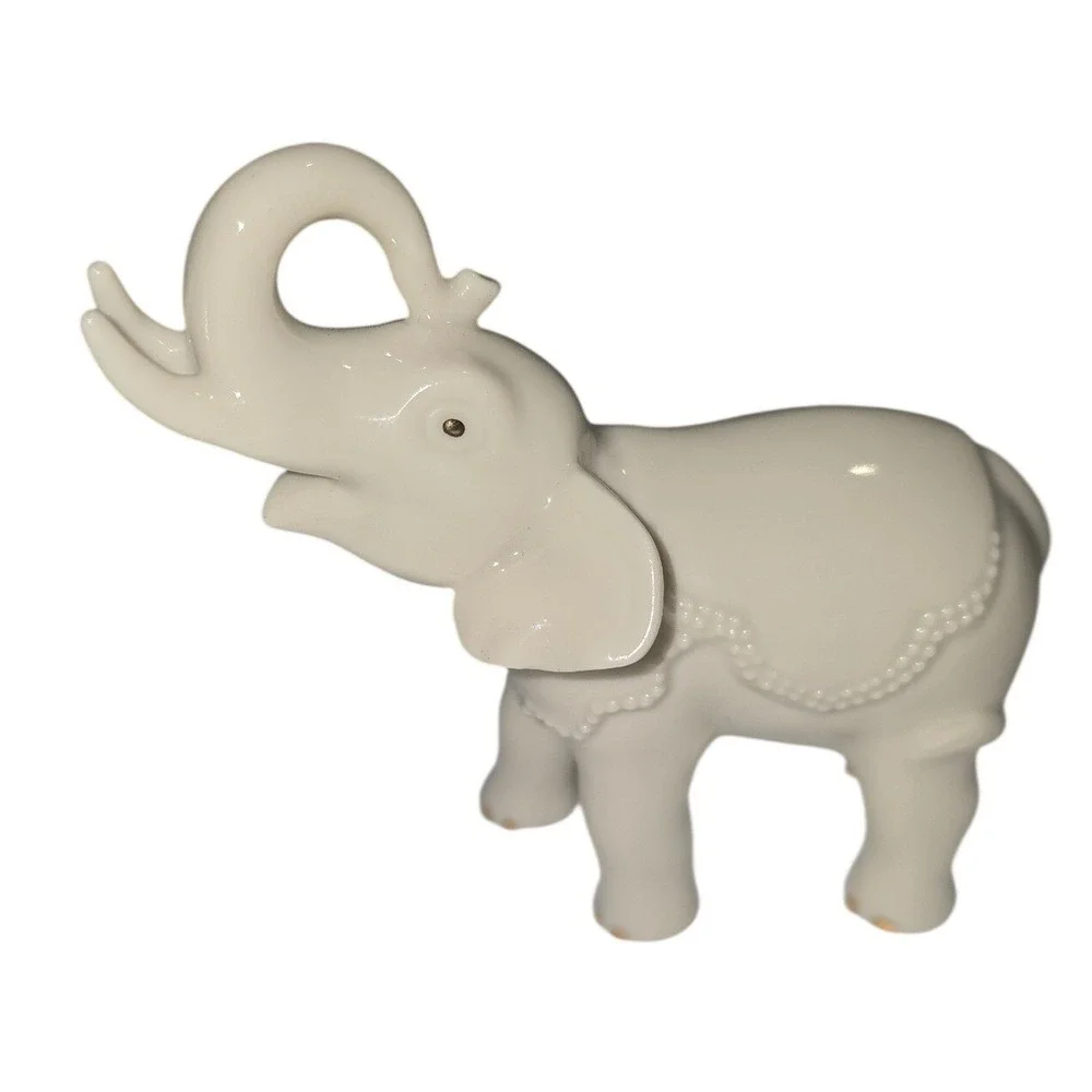 Lenox Ivory Fine China Elephant Figurine Trunk‎ Up Good Luck Handcrafted Decor
